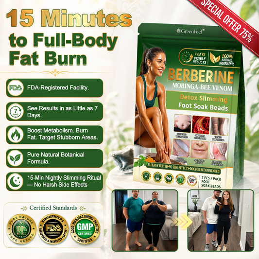 𝑮𝒓𝒆𝒆𝒏𝑭𝒆𝒆𝒍® 𝑩𝒆𝒓𝒃𝒆𝒓𝒊𝒏𝒆 𝑴𝒐𝒓𝒊𝒏𝒈𝒂- 𝑩𝒆𝒆 𝑽𝒆𝒏𝒐𝒎 𝑫𝒆𝒕𝒐𝒙 𝑺𝒍𝒊𝒎𝒎𝒊𝒏𝒈 𝑭𝒐𝒐𝒕 𝑺𝒐𝒂𝒌 𝑩𝒆𝒂𝒅